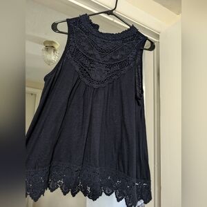 Lace and cotton tanktop